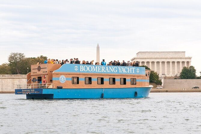 Party Yacht Cruise along Potomac River - The Boomerang Boat party setup: open bar, DJ, and how the vibe lands