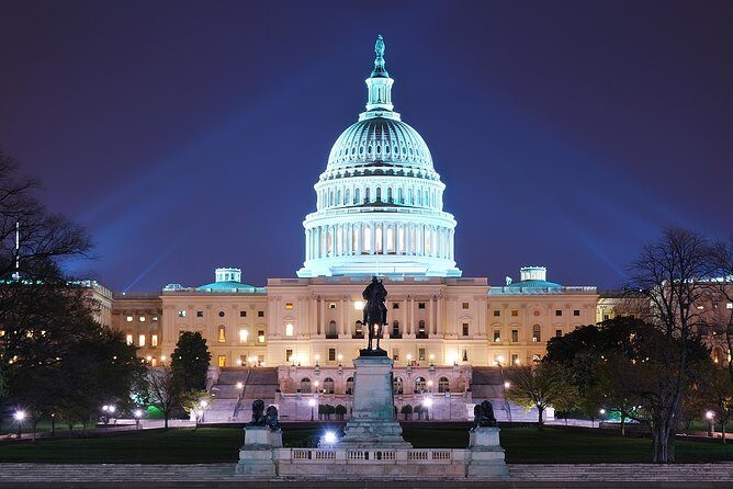 Washington DC After Dark Night-Time Sightseeing Wonder Tour - FBI Headquarters and the Historic 1899 Clock-Tower Building
